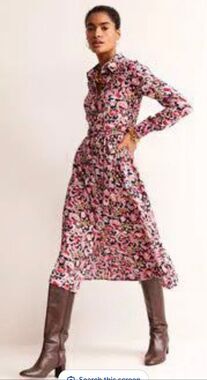Boden Kate Midi Shirt Dress Floral Women’s Size 0R 0 Regular Belted